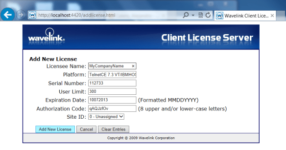 Figure 2, Añadiendo licencias Telnet en el Despachador
